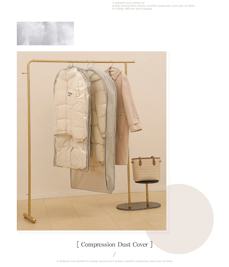 Wardrobe Organizer Bags Down Jacket Air Compression Hanging Bag with Zipper Clothes Dust Cover Bag Save Space Cloth Storage Bag