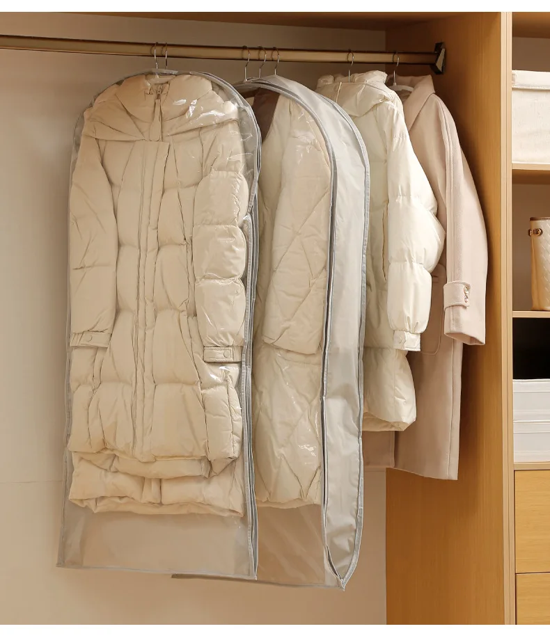 Wardrobe Organizer Bags Down Jacket Air Compression Hanging Bag with Zipper Clothes Dust Cover Bag Save Space Cloth Storage Bag