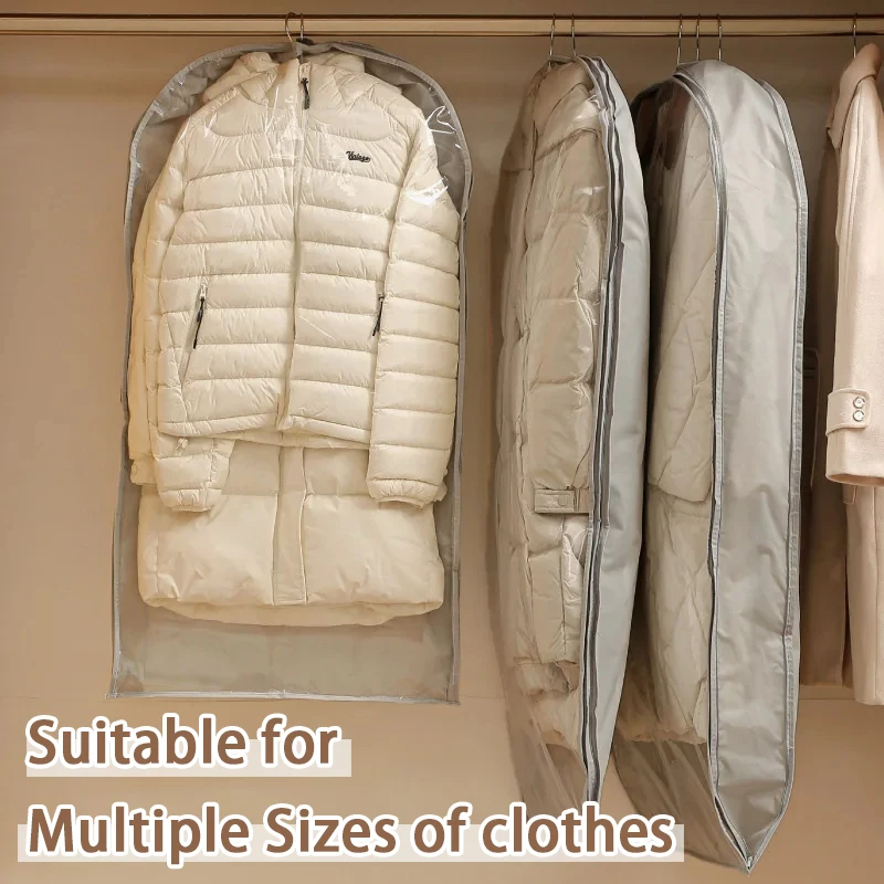 Wardrobe Organizer Bags Down Jacket Air Compression Hanging Bag with Zipper Clothes Dust Cover Bag Save Space Cloth Storage Bag