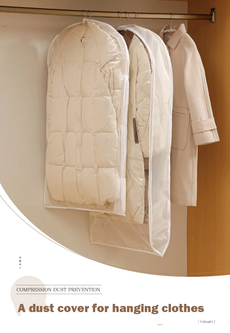 Wardrobe Organizer Bags Down Jacket Air Compression Hanging Bag with Zipper Clothes Dust Cover Bag Save Space Cloth Storage Bag