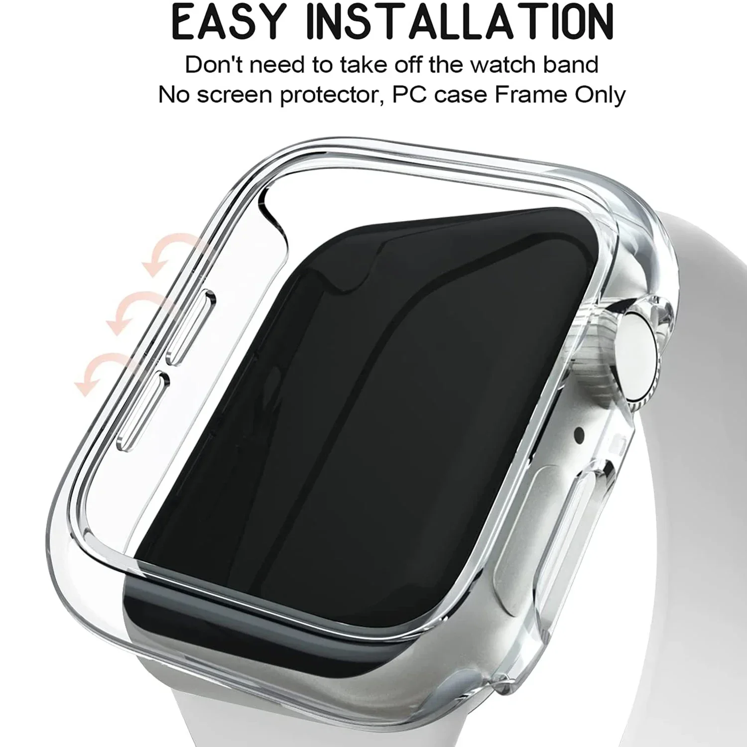 Cover for Apple Watch Case 45mm 41mm 44mm 40mm 42mm 38mm 46 49 mm Accessories PC Protector bumper iWatch Series 8 7 SE 6 5 4 3 9