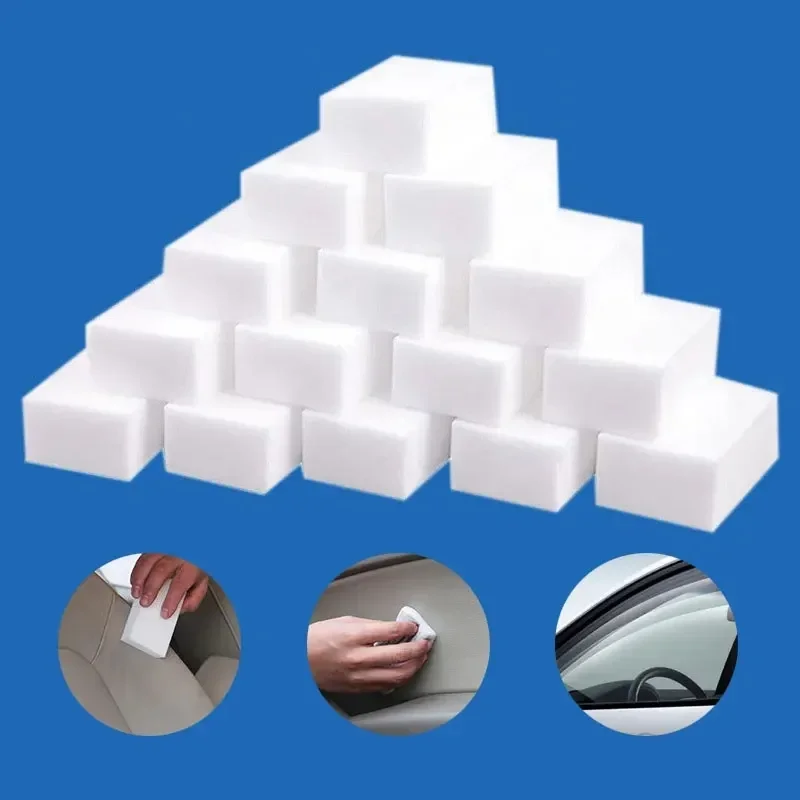 50/100Pcs Magic Sponge Cleaner Melamine Foam Scrubber for Kitchen Bathroom Stain Remover Dishware Household Cleaning Tools