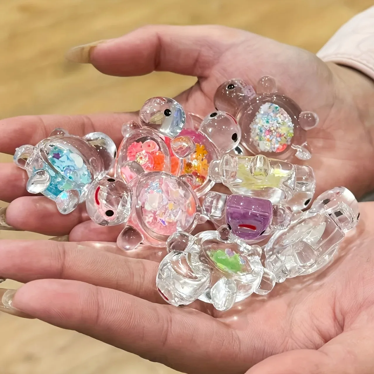 10pcs Glow in The Dark Resin Turtle Figurines Vibrant Colorful Turtle Decor Miniature Ornaments for Indoor Outdoor Home & Garden