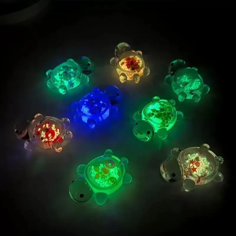 10pcs Glow in The Dark Resin Turtle Figurines Vibrant Colorful Turtle Decor Miniature Ornaments for Indoor Outdoor Home & Garden