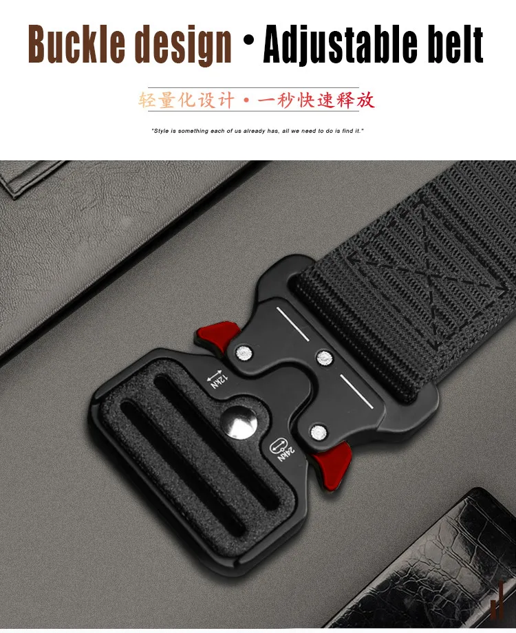 1 Piece Men's Tactical Sports Belt, Quick Release Symmetrical Buckle, Polyester Fiber, Suitable for Outdoor Training Military