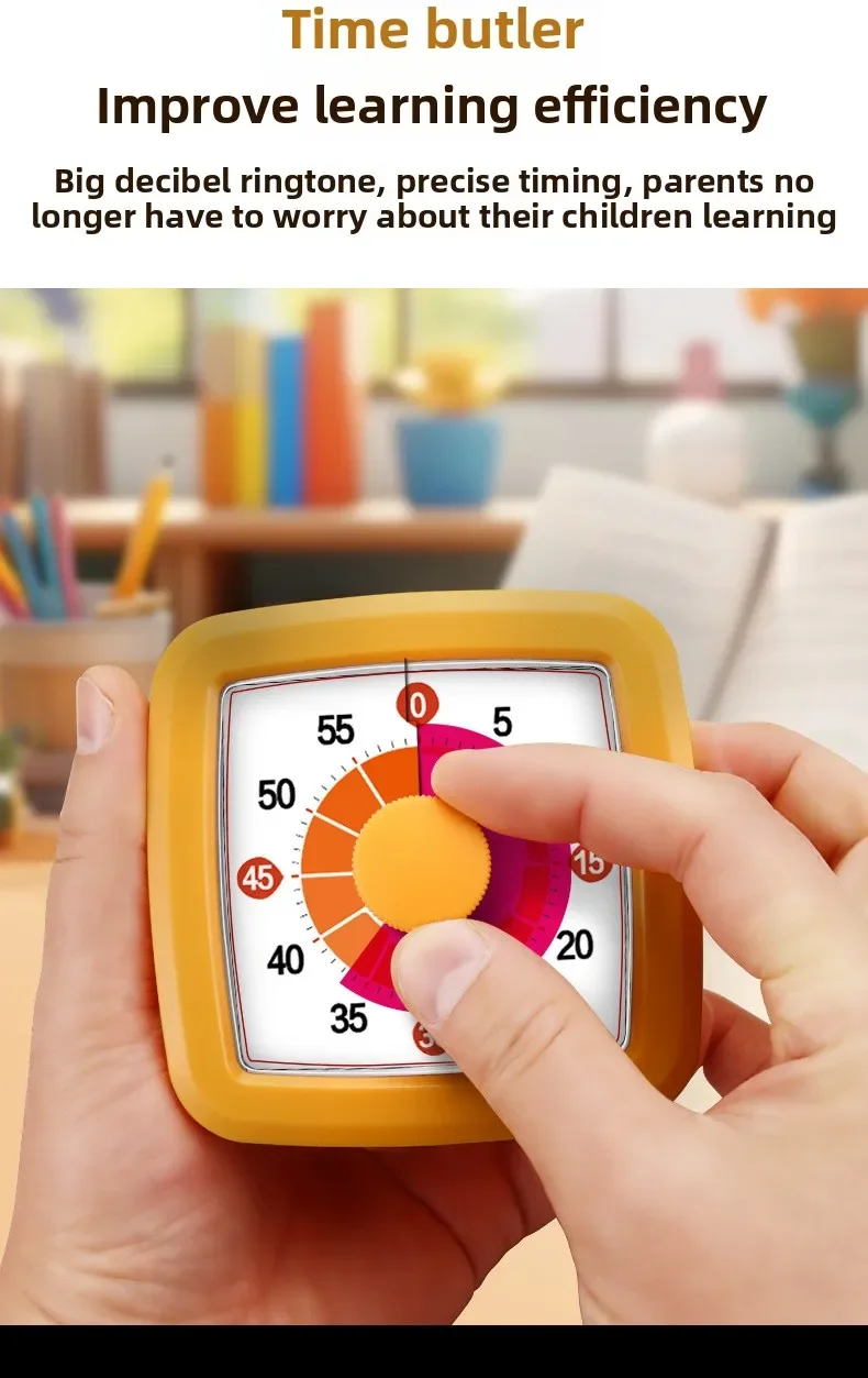 Visual Timer With Night Light School Minuteur 60-Minute Countdown Timer for Kids and Adults Pomodoro Stopwatch Clock