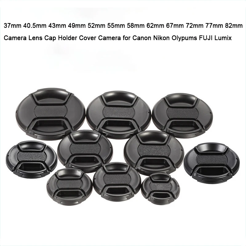 Camera Lens Cap High-quality 40.5mm 49mm 52mm 55mm 58mm 62mm 67mm 72mm 77mm 82mm Snap on Front Lens Cap for Camera