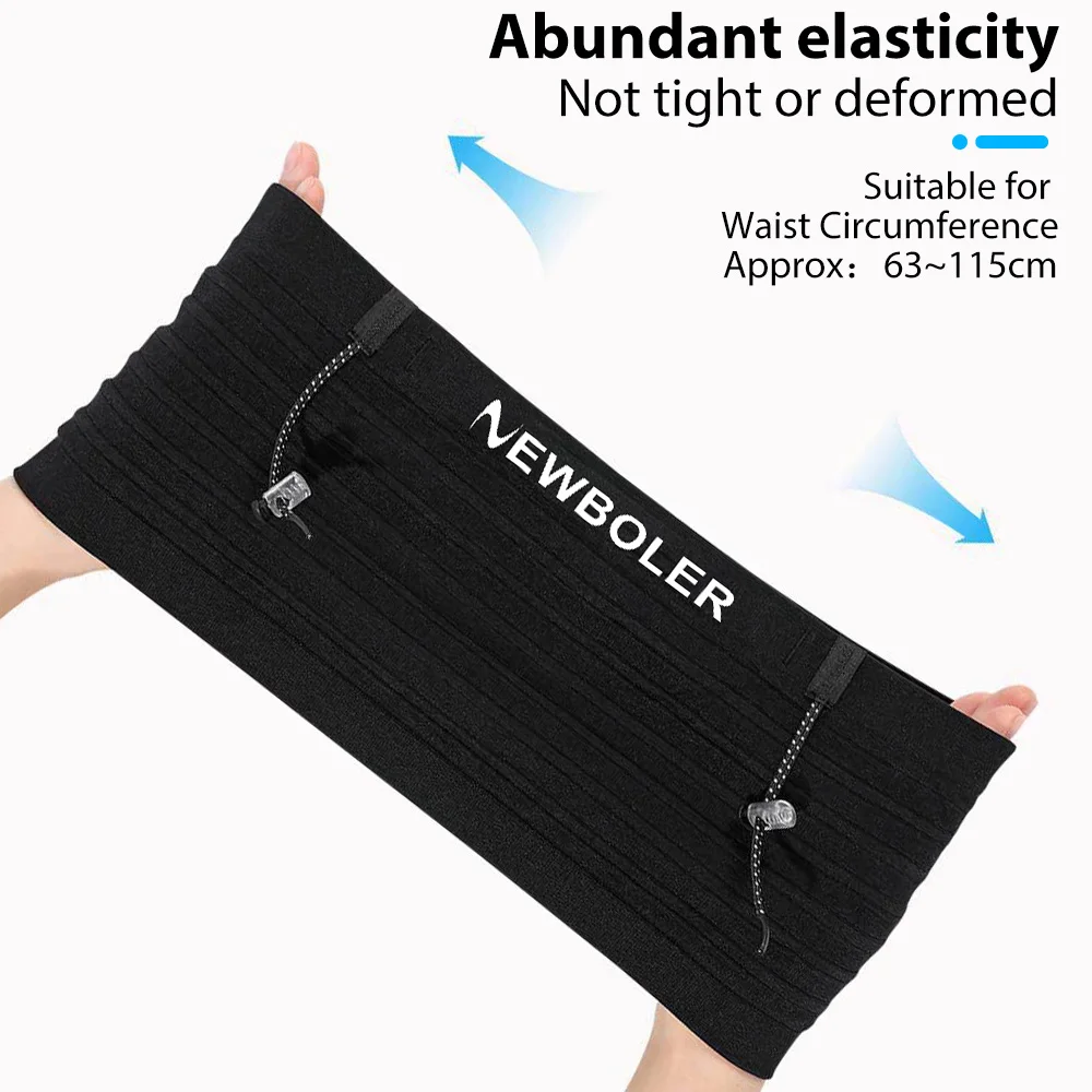 NEWBOLER Elastic Sports Waist Bag Pack Running Race Number Belt Triathlon Marathon Race Cycling Mountaineering Phone Waist Bag
