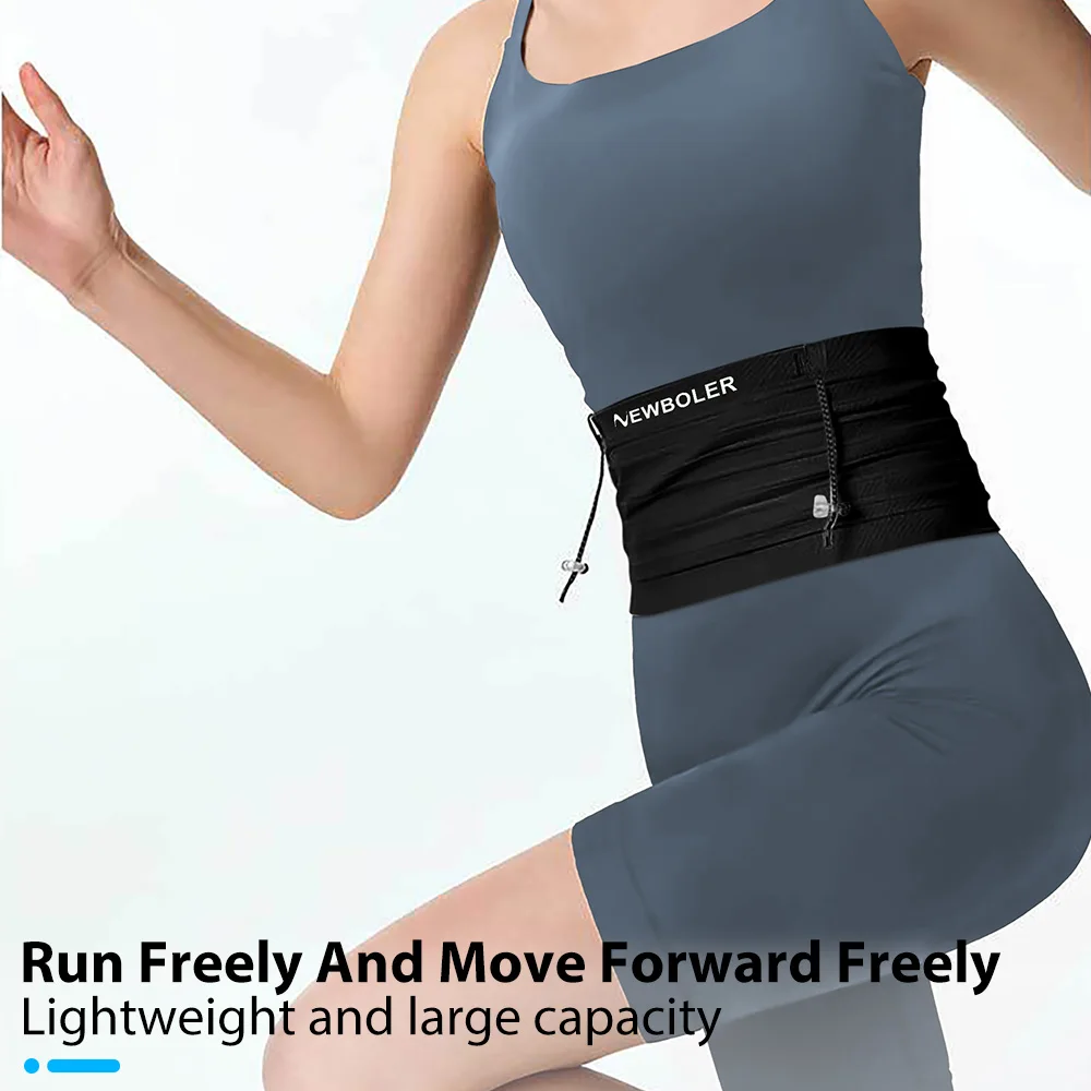 NEWBOLER Elastic Sports Waist Bag Pack Running Race Number Belt Triathlon Marathon Race Cycling Mountaineering Phone Waist Bag