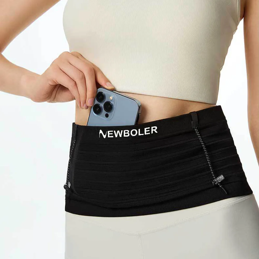 NEWBOLER Elastic Sports Waist Bag Pack Running Race Number Belt Triathlon Marathon Race Cycling Mountaineering Phone Waist Bag