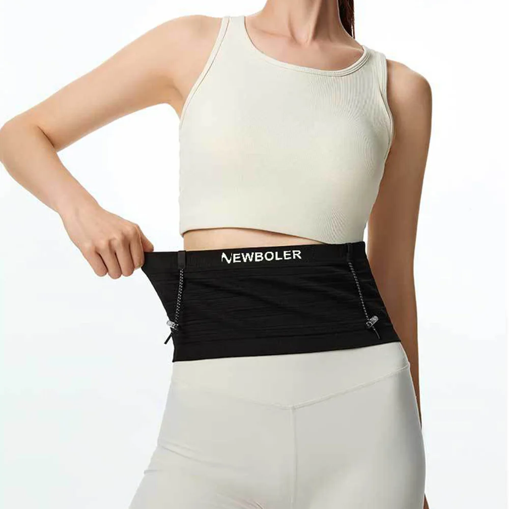 NEWBOLER Elastic Sports Waist Bag Pack Running Race Number Belt Triathlon Marathon Race Cycling Mountaineering Phone Waist Bag