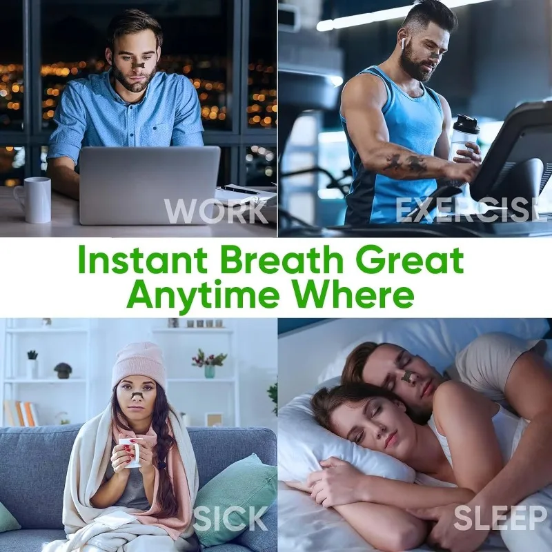 Anti Snoring Nose Patch Set Extra Strength Nasal Strips Better Breathing Non-Invasive Easier Breath Sleep Aid Decive