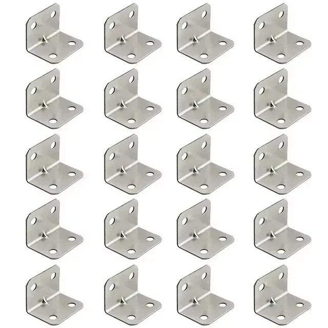 20pcs Angle Iron Board Table, Chair, Cabinet, Wardrobe, Fixed Connector, 90-degree Angle Iron Plate Bracket