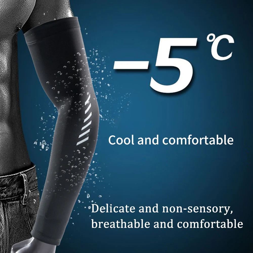 Sunscreen Ice Sleeves for Men, Ice Silk Gloves for Summer, Thin Design, UV Protection, Driving and Cycling, Outdoor Arm Covers