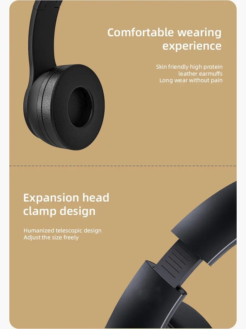 Handsfree Wireless Headphones Noise Canceling Headphone Earphone P47 Headset Bluetooth Head Phone for iPhone Huawei Samsung S22