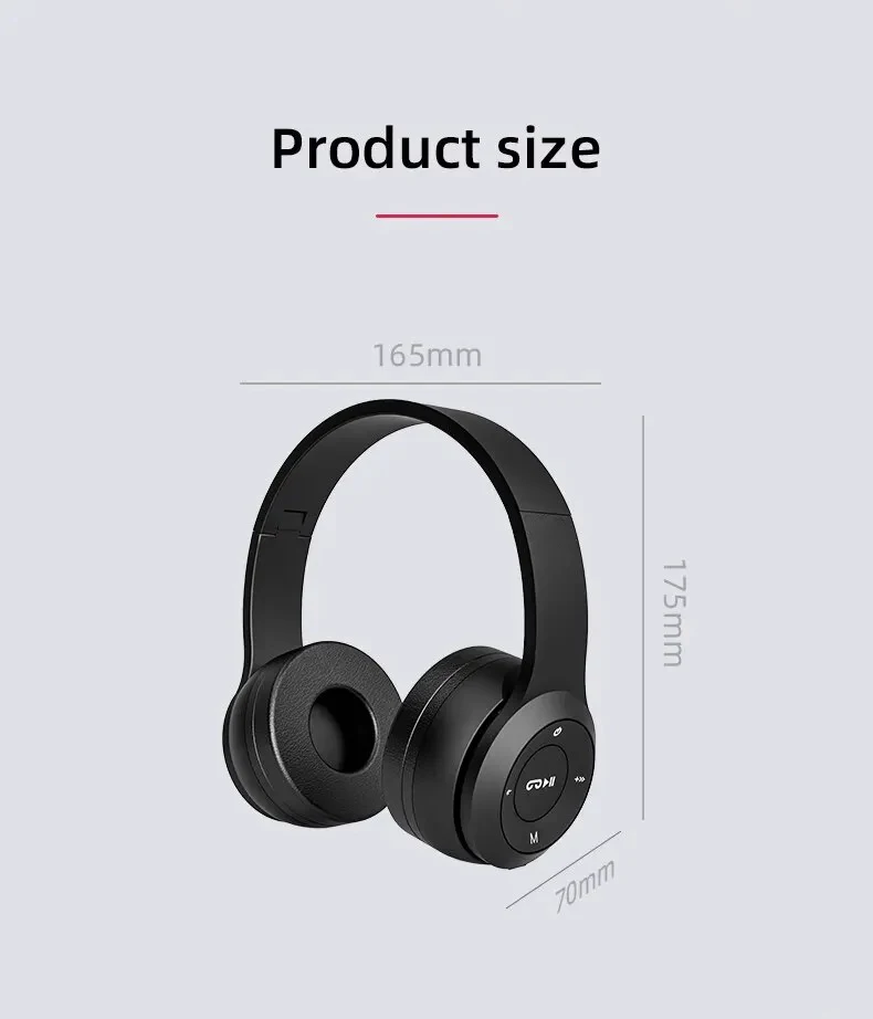 Handsfree Wireless Headphones Noise Canceling Headphone Earphone P47 Headset Bluetooth Head Phone for iPhone Huawei Samsung S22