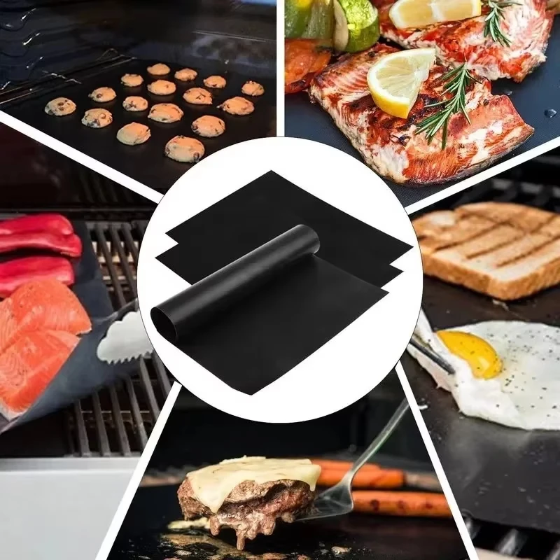 New Oven Liners Reusable Non-stick Anti Dirt Protection Pad Heat Resistant BBQ Grill Mat for Barbecue Cooking Baking Accessories