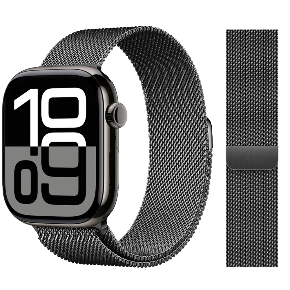 Milanese Loop Strap For Apple Watch Band 46mm 44mm 45mm 40mm 42mm 41mm Correa Bracelet iWatch Series 11 10 9 8 SE 7 6 Ultra 3 2