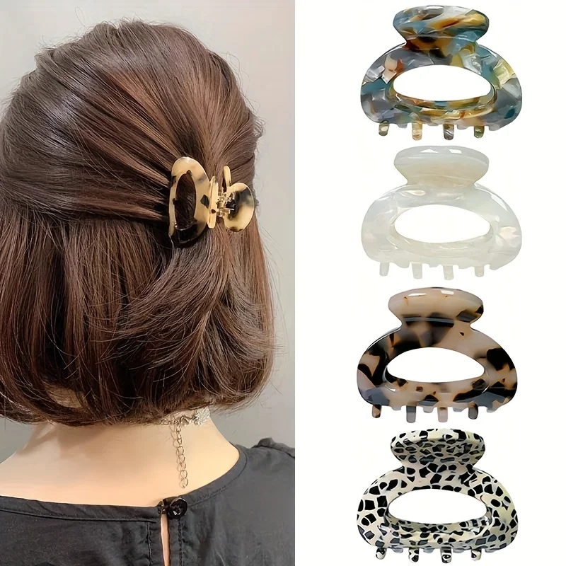 Elegant Sweet Small Oval Hair Claw Clip for Women Secure Grip Hair Accessories Ponytails Cute Hair Clips Sophisticated Style