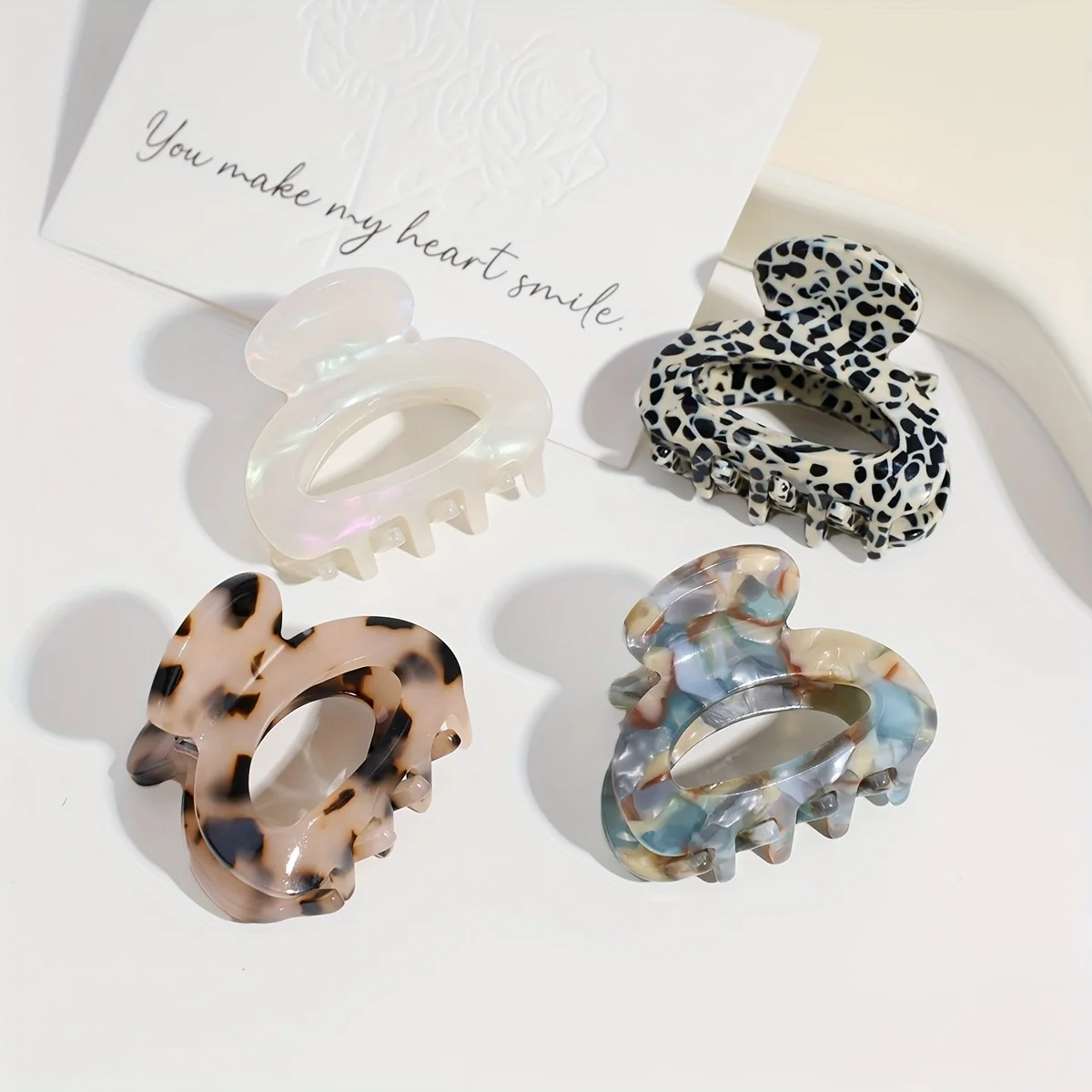 Elegant Sweet Small Oval Hair Claw Clip for Women Secure Grip Hair Accessories Ponytails Cute Hair Clips Sophisticated Style