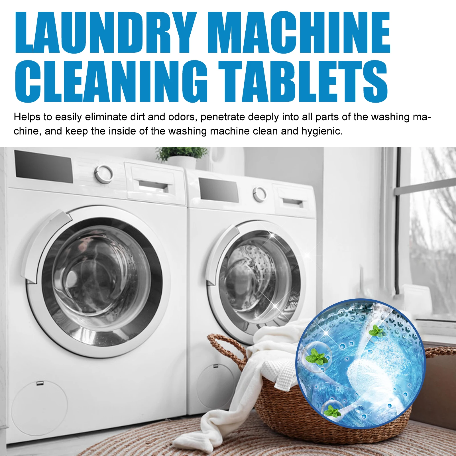 20/40/60PCS Washing Machine Cleaner Tablets Drum Washer Deep Clean Dirt Dissipates Odors Fast Dissolving Long-lasting Fragrance
