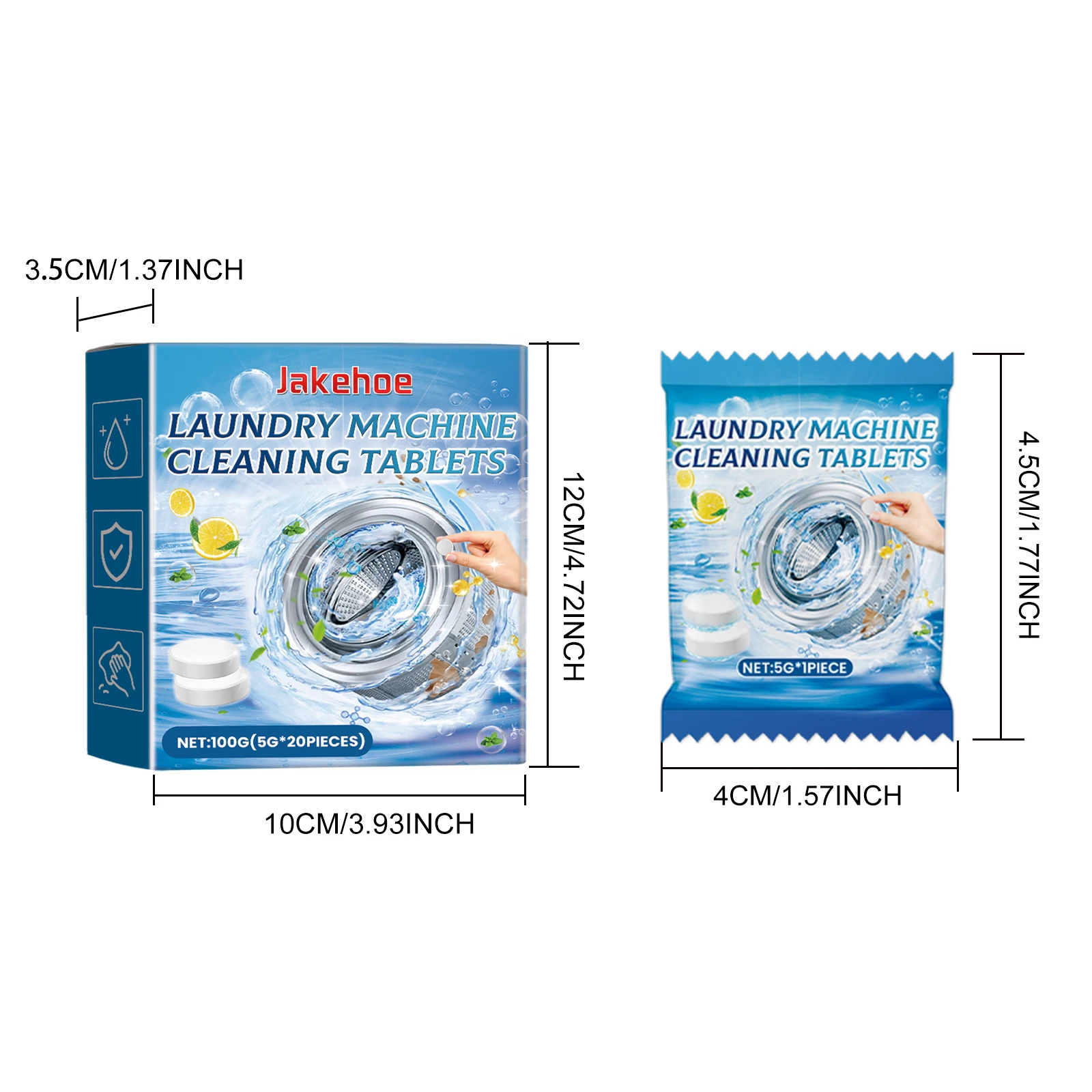 20/40/60PCS Washing Machine Cleaner Tablets Drum Washer Deep Clean Dirt Dissipates Odors Fast Dissolving Long-lasting Fragrance