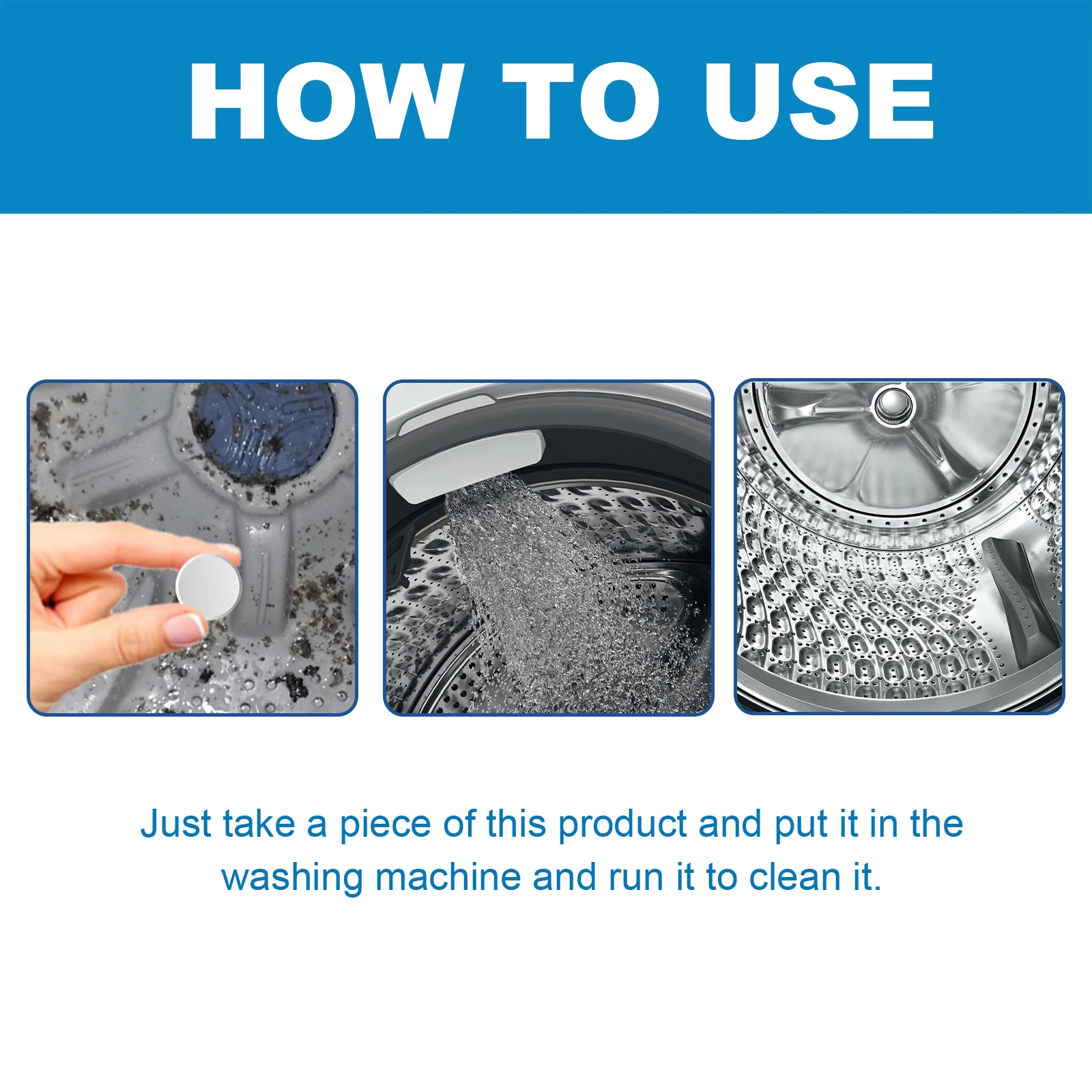 20/40/60PCS Washing Machine Cleaner Tablets Drum Washer Deep Clean Dirt Dissipates Odors Fast Dissolving Long-lasting Fragrance
