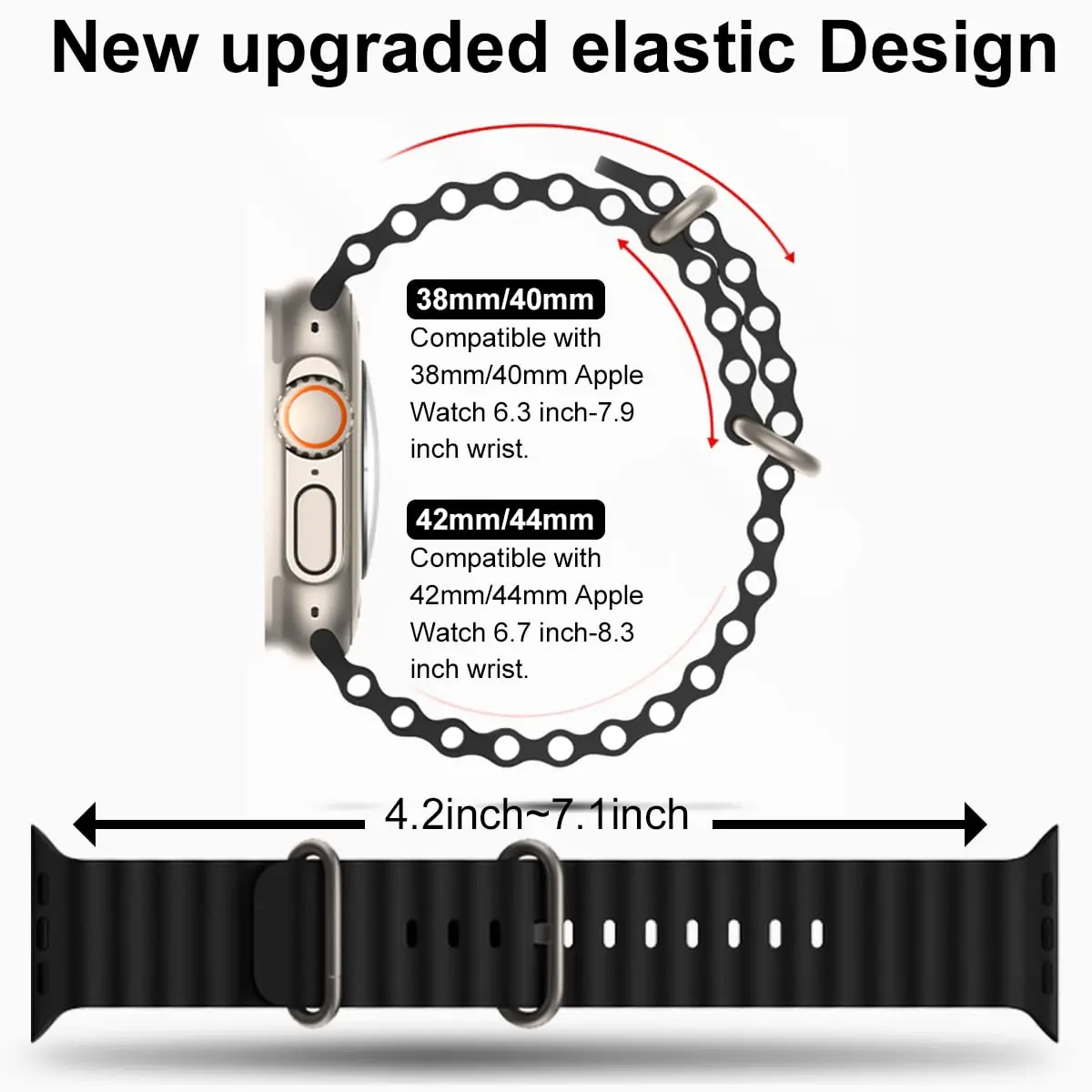Ocean Strap for Apple Watch Ultra 4 3 2 Band 49mm 46mm 44mm 40mm 45mm 41mm 42mm Correa Bracelet iWatch Series 12 11 10 9 SE 8 7