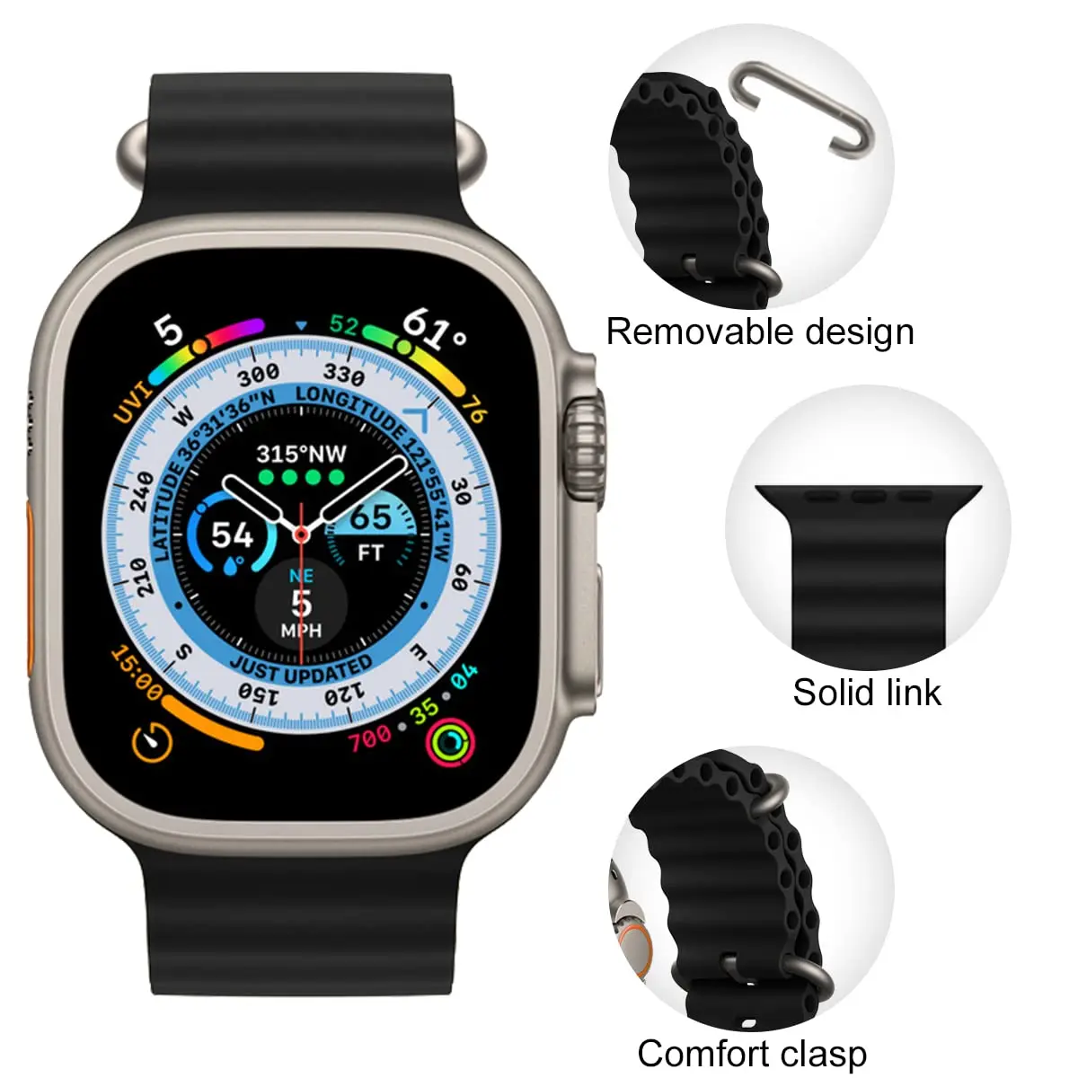 Ocean Strap for Apple Watch Ultra 4 3 2 Band 49mm 46mm 44mm 40mm 45mm 41mm 42mm Correa Bracelet iWatch Series 12 11 10 9 SE 8 7