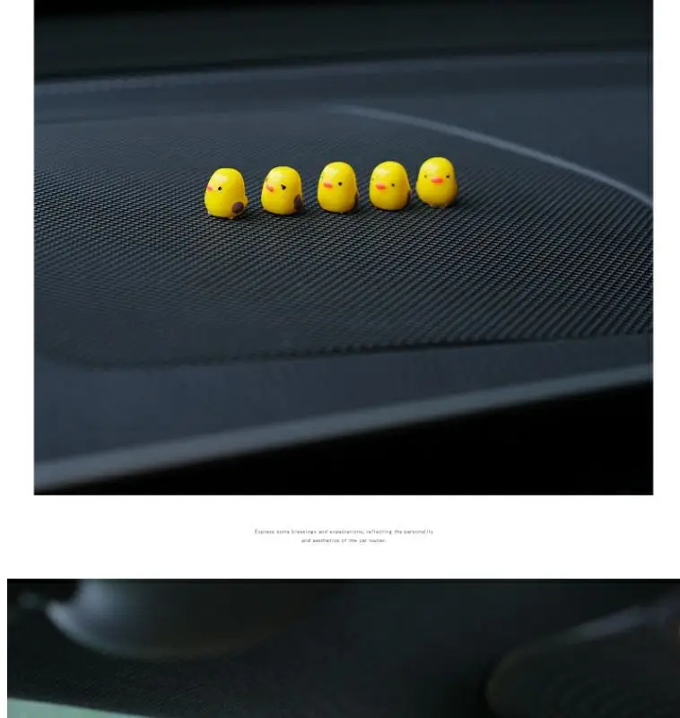 5Pcs Cute Mini Ducks Car Interior Decoration Auto Rearview Mirror Dashboard Ornaments For Woman Man Gift Car Accessories