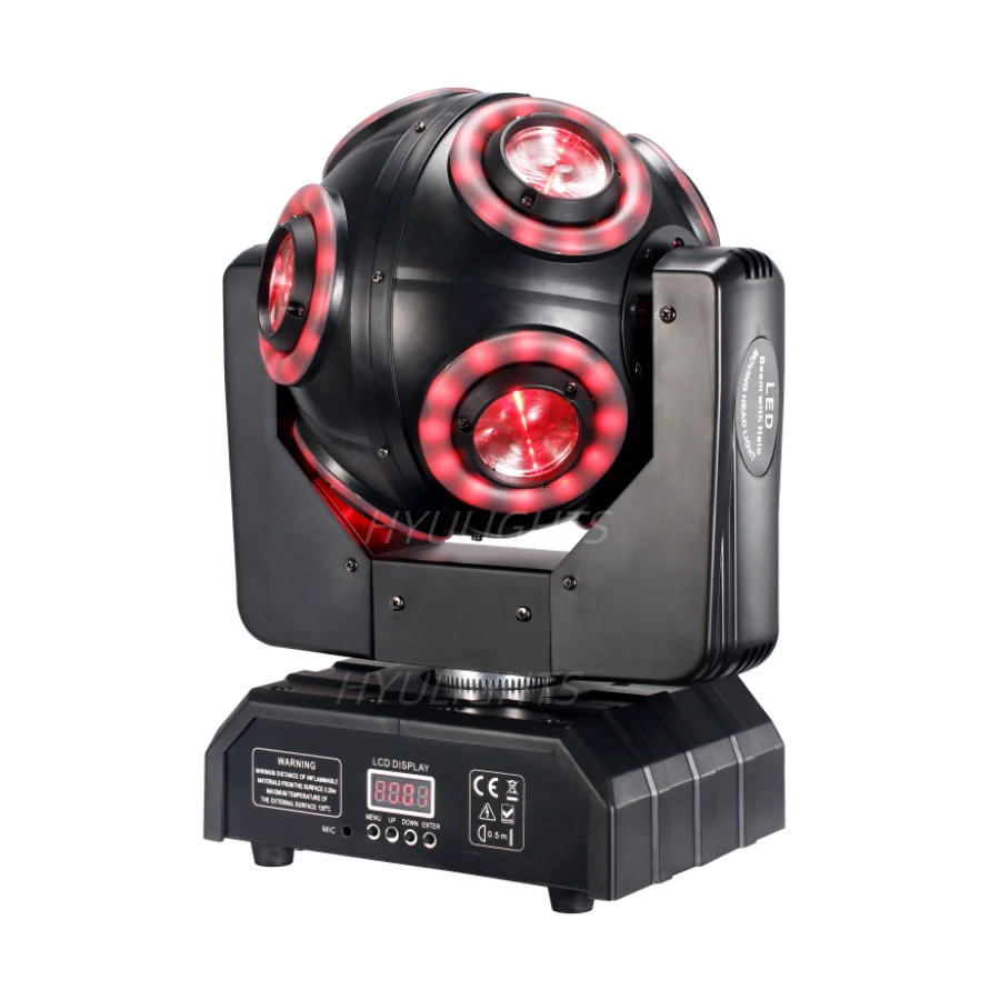 2pcs LED Moving Head Football Light 8x15W RGBW 4in1 With Halo RGB 360 ° Infinite Rotation Beam Strobe Dj Bar DMX512 Stage Effect