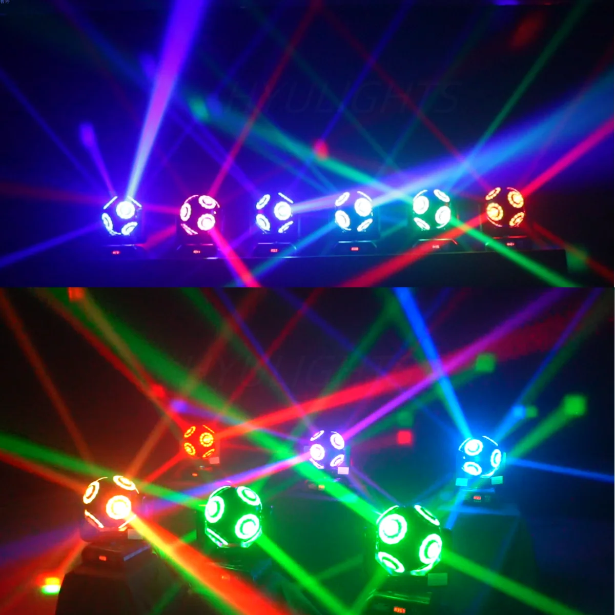 2pcs LED Moving Head Football Light 8x15W RGBW 4in1 With Halo RGB 360 ° Infinite Rotation Beam Strobe Dj Bar DMX512 Stage Effect