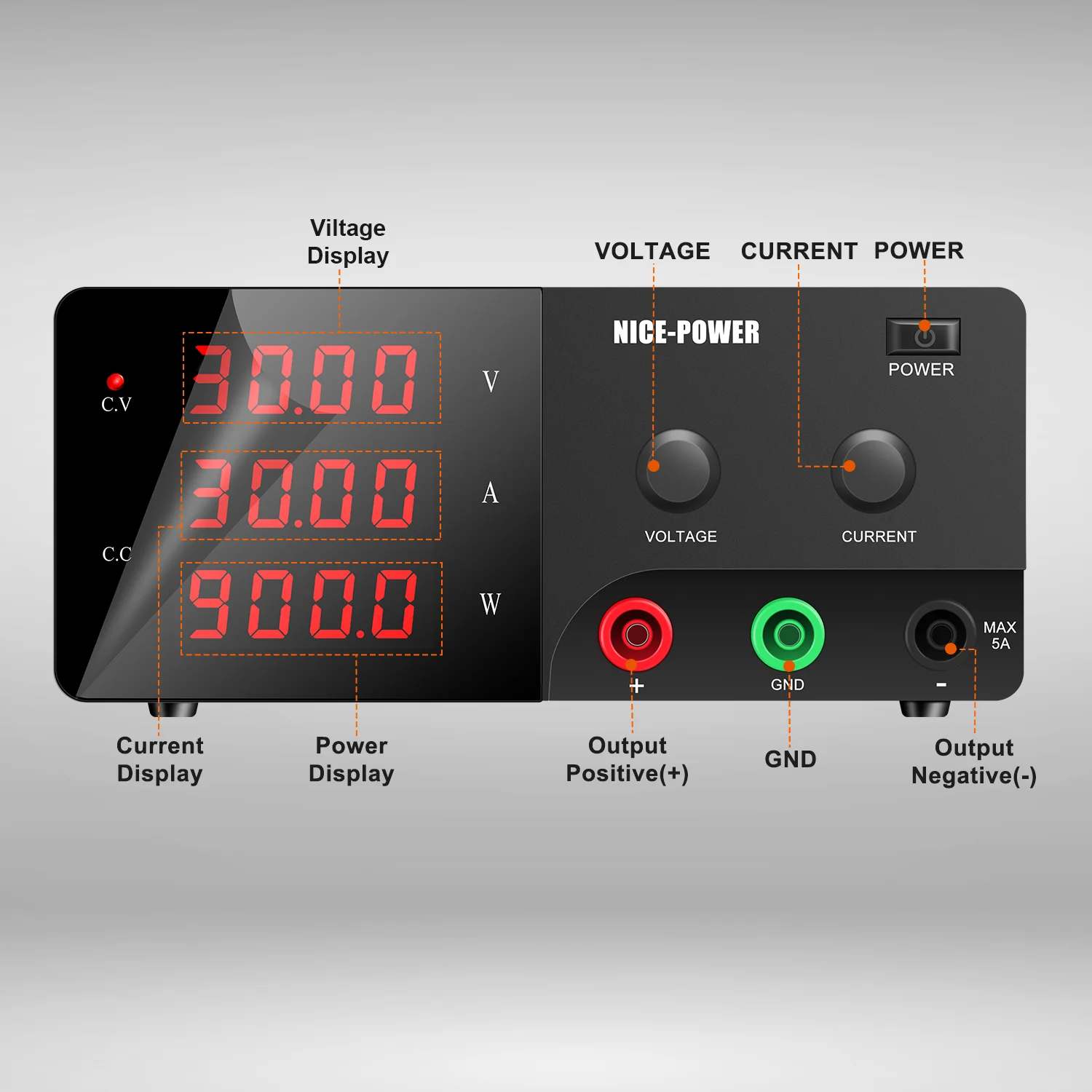60V 20A Adjustable Laboratory Power Supply 30V 30A Digital Bench Power Source 200V 5A Voltage Regulator 400-1200W Power Source