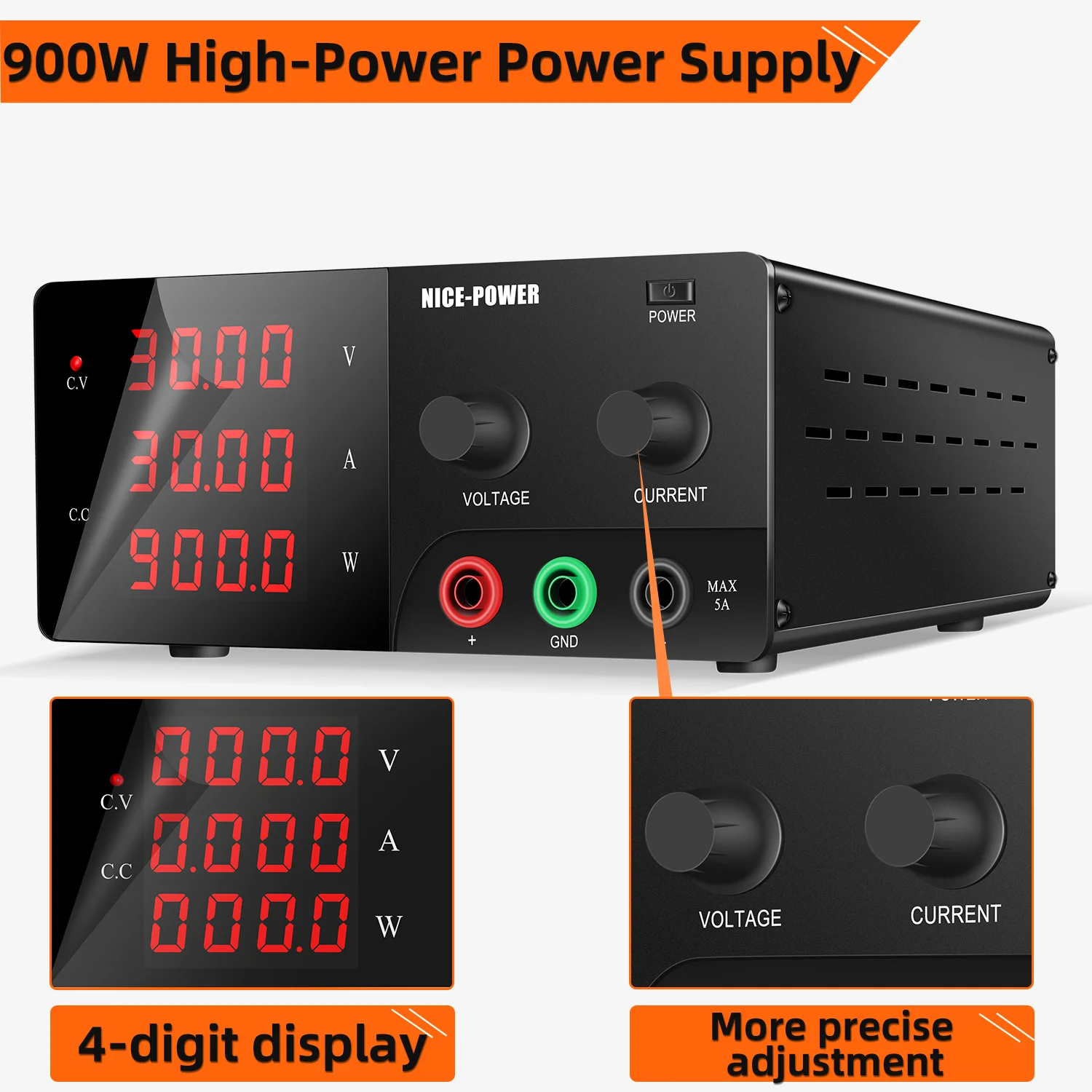 60V 20A Adjustable Laboratory Power Supply 30V 30A Digital Bench Power Source 200V 5A Voltage Regulator 400-1200W Power Source