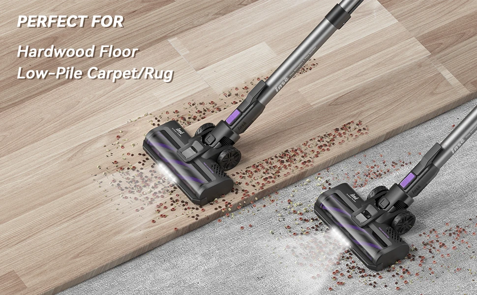 INSE S10 Cordless Vacuum Cleaner 45Kpa Powerful 6-in-1 Stick Vacuum Up to 50Min Runtime Rechargeable Battery for Carpet Pet Hair