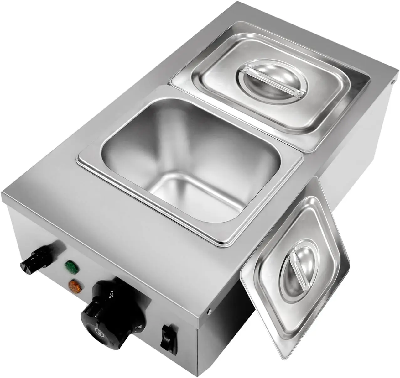 Chocolate Melting Machine, 2/3 Tanks Stainless Steel Chocolate Tempering Machine with Lid,Electric Commercial Food Warmer