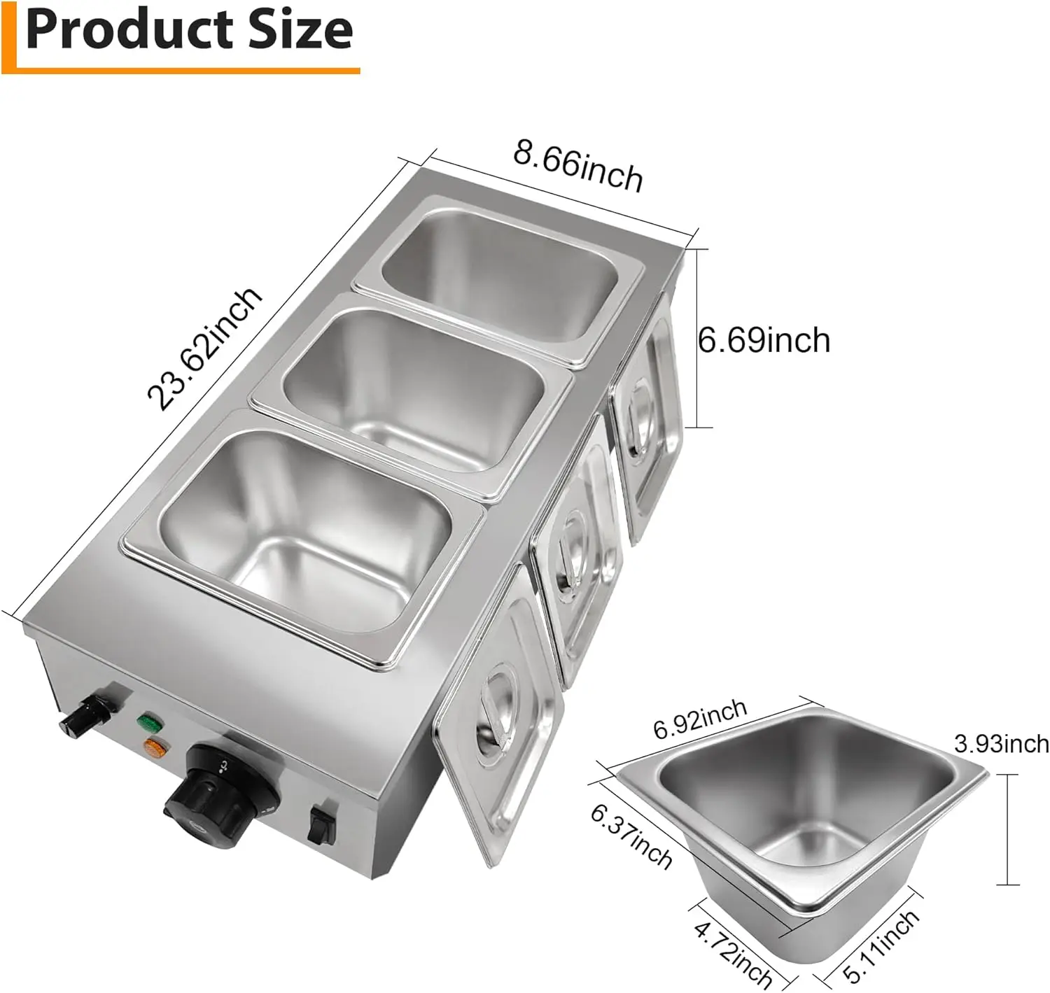 Chocolate Melting Machine, 2/3 Tanks Stainless Steel Chocolate Tempering Machine with Lid,Electric Commercial Food Warmer