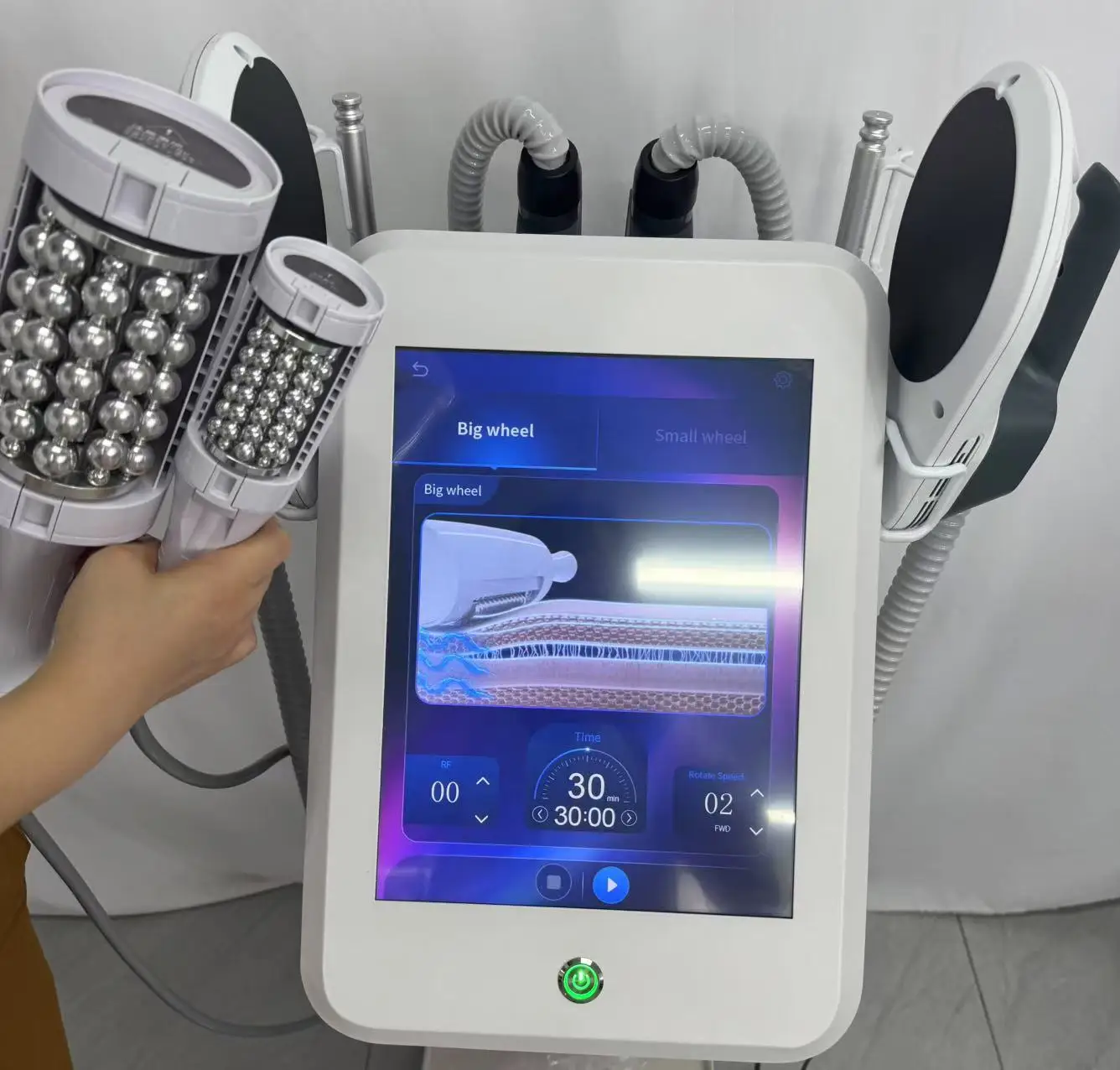 2 IN 1 200HZ EMS Roller Slimming Cellulite Reduction Inner Ball Roller 360 Degree Infrared Vacuum Roller Massage Beauty Machine