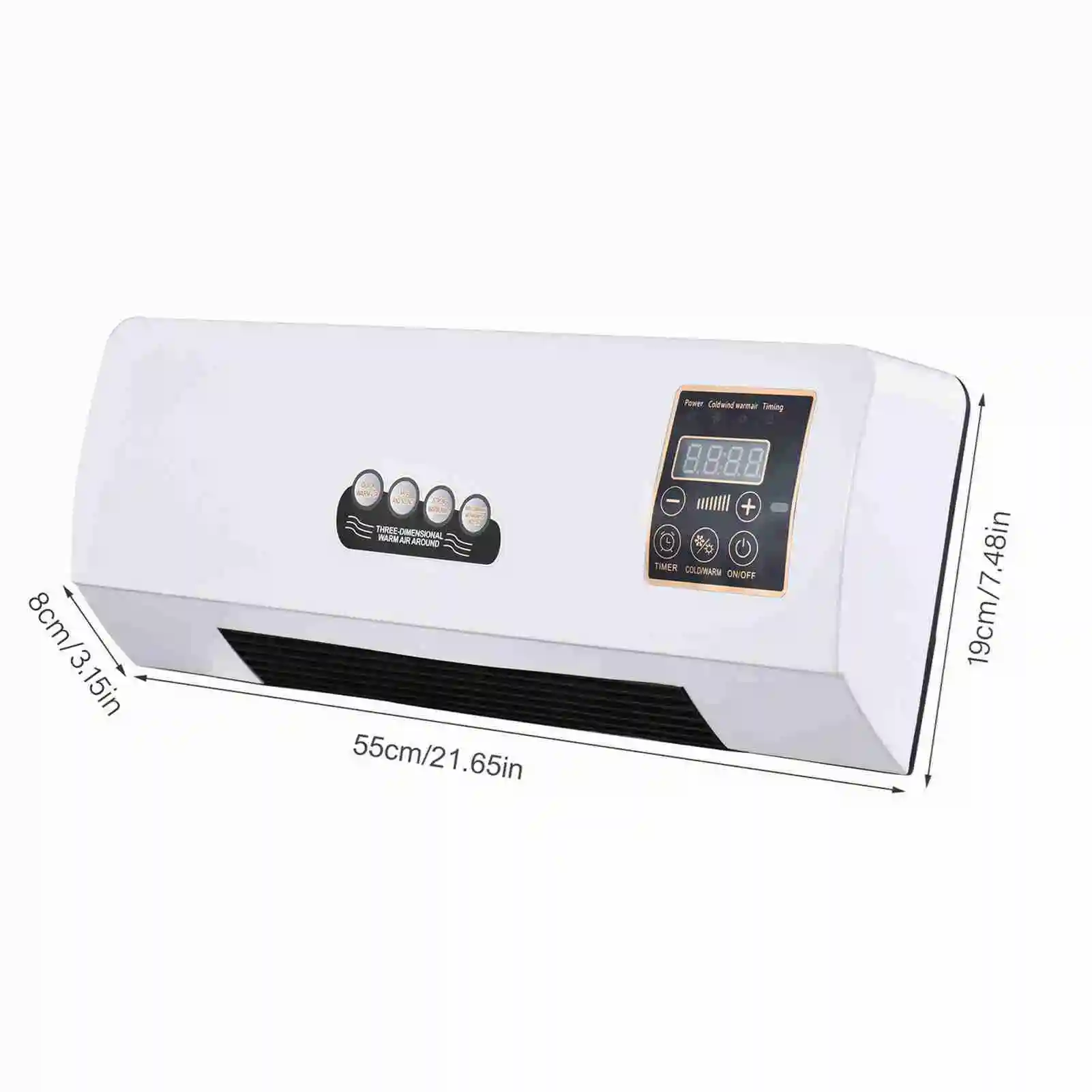 NEW Heater with Fan Heater Fan 2 in 1 Heating Nature Wind Timing Digital Display Wall Mounted Space Heater for Home Dormitory