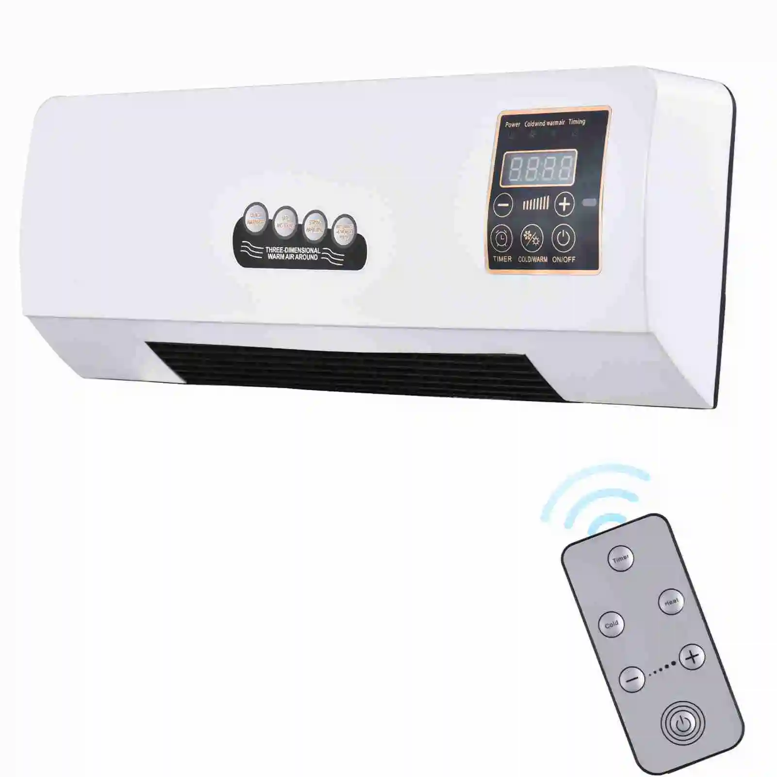 NEW Heater with Fan Heater Fan 2 in 1 Heating Nature Wind Timing Digital Display Wall Mounted Space Heater for Home Dormitory