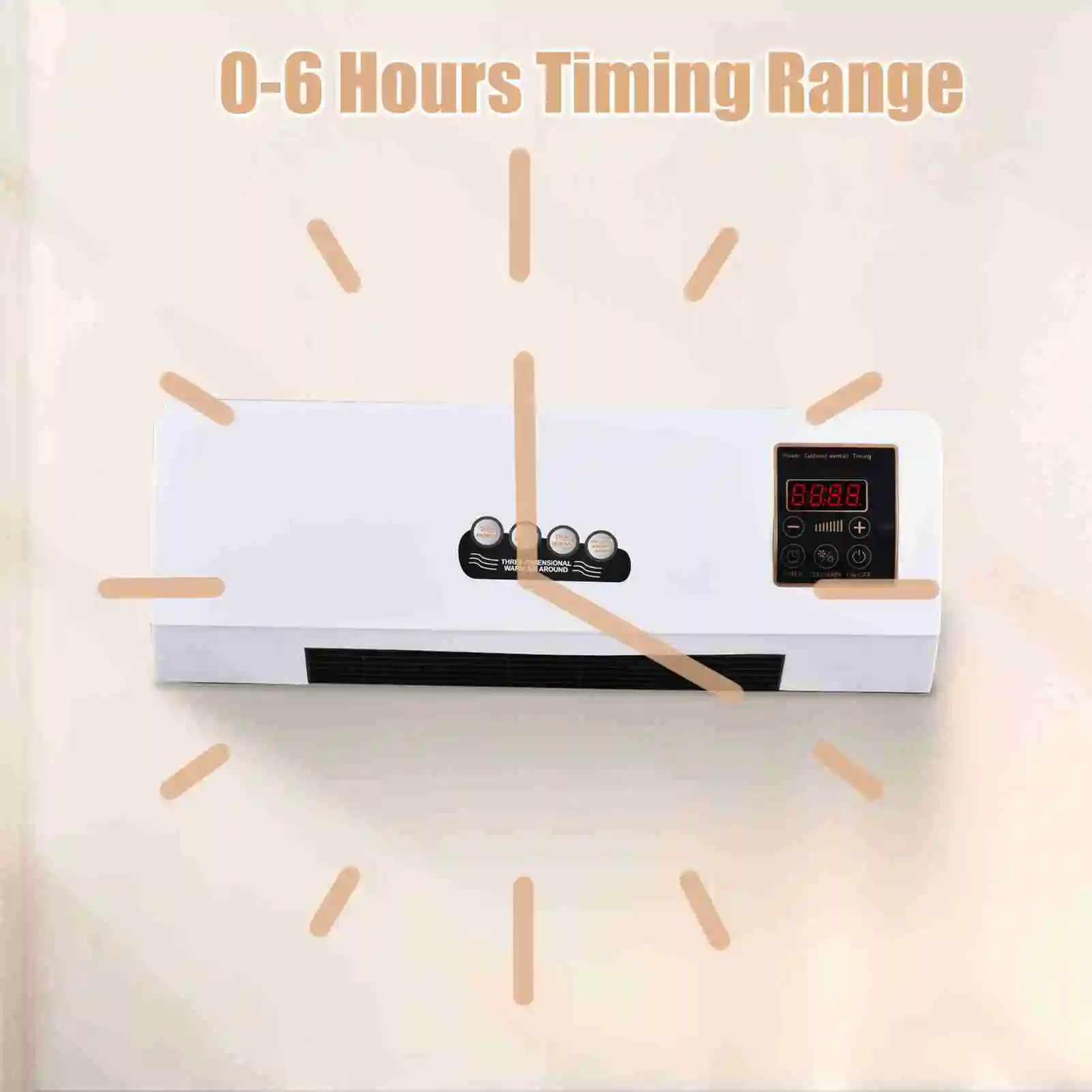 NEW Heater with Fan Heater Fan 2 in 1 Heating Nature Wind Timing Digital Display Wall Mounted Space Heater for Home Dormitory