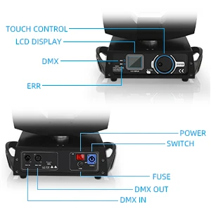 U'King 230W Beam 7R Moving Head Stage Light 16CH DMX512 Sound Activated 16 Gobos Effect Lighting for DJ Concert Party Nightclub