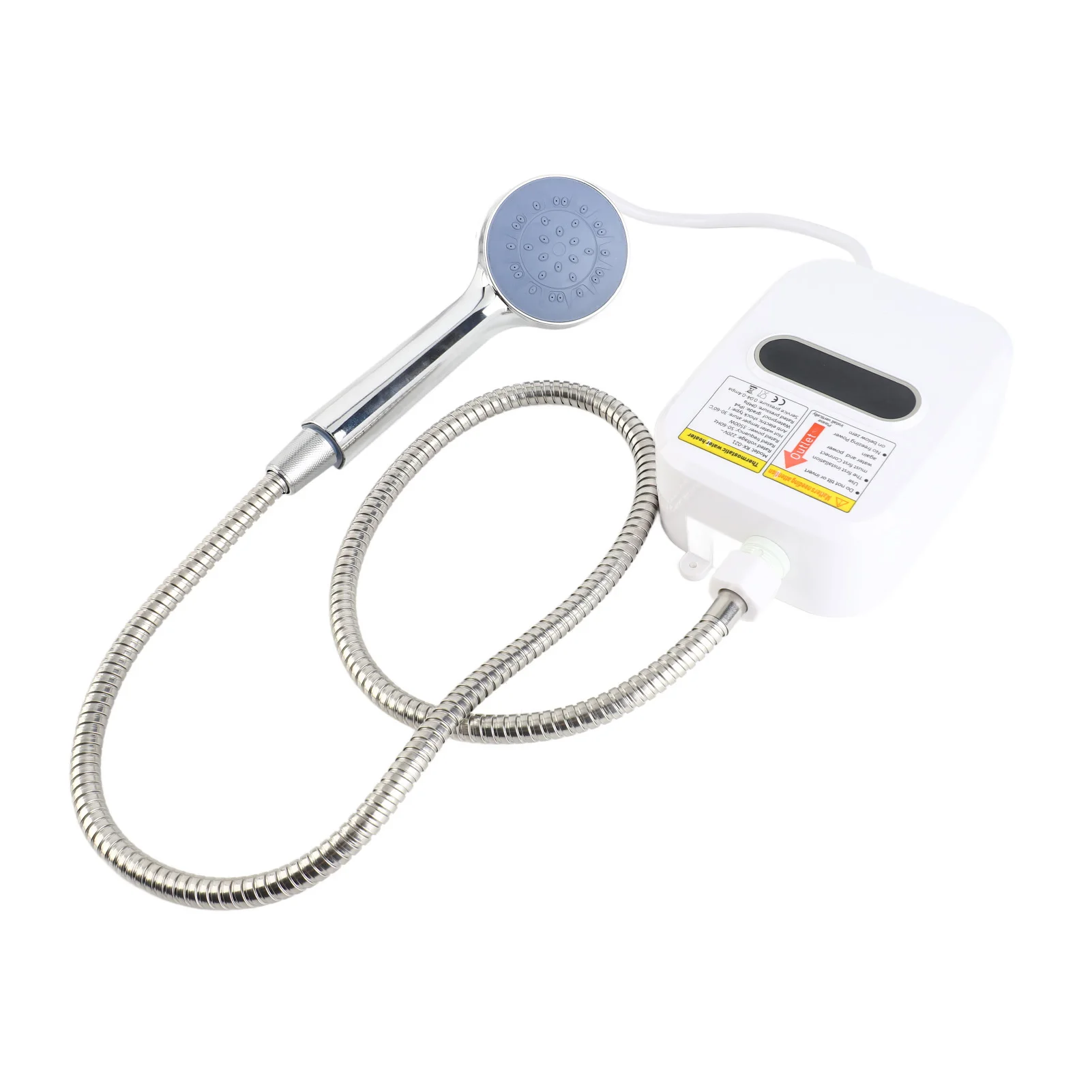 3500W Small Instant Electric Water Heater LCD Temperature Display IPX4 Quick Heating Shower Water Heating Device Set