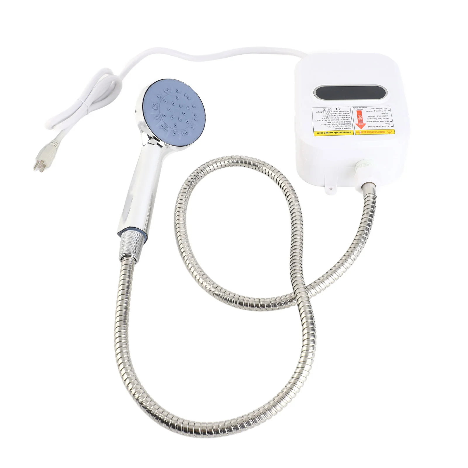 3500W Small Instant Electric Water Heater LCD Temperature Display IPX4 Quick Heating Shower Water Heating Device Set