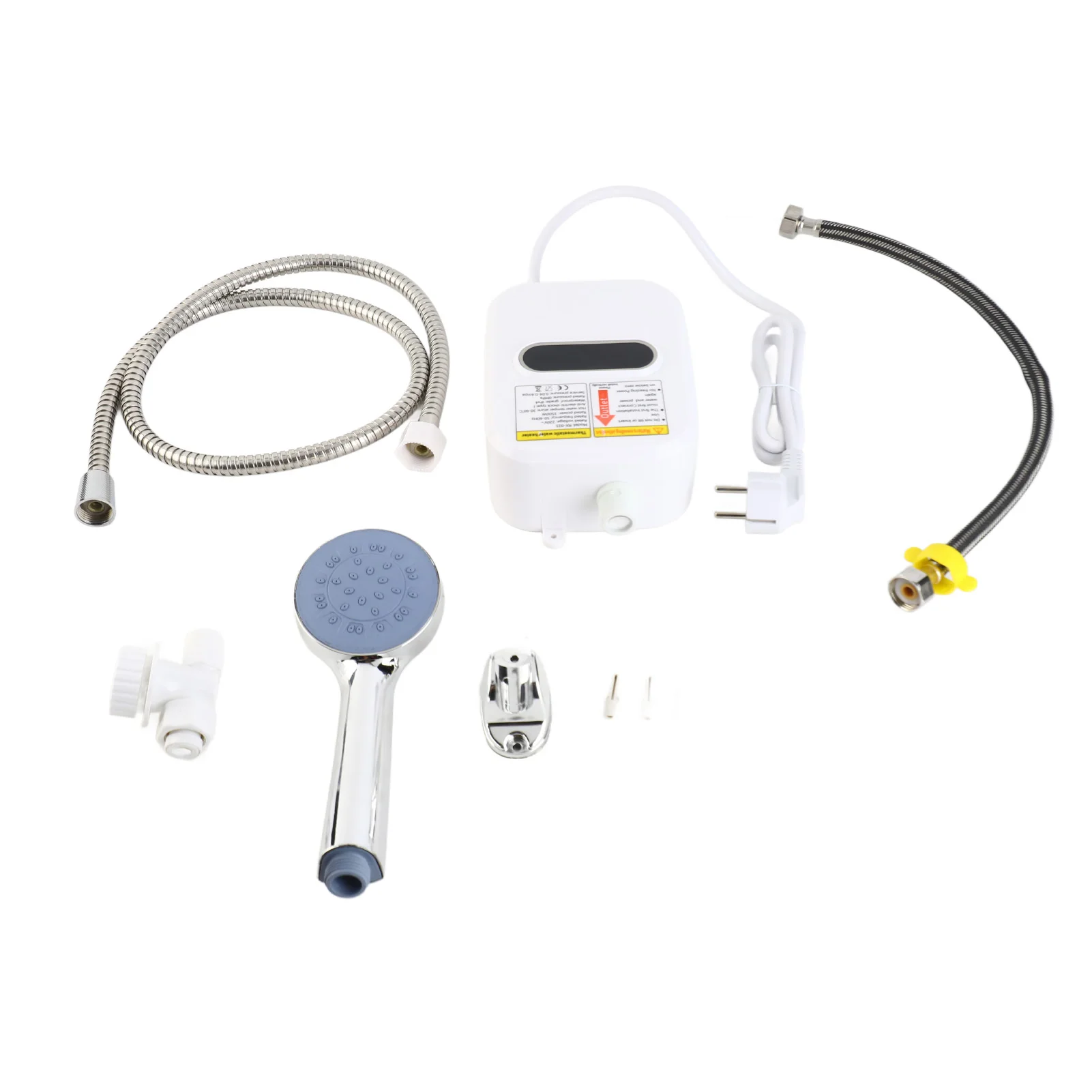 3500W Small Instant Electric Water Heater LCD Temperature Display IPX4 Quick Heating Shower Water Heating Device Set