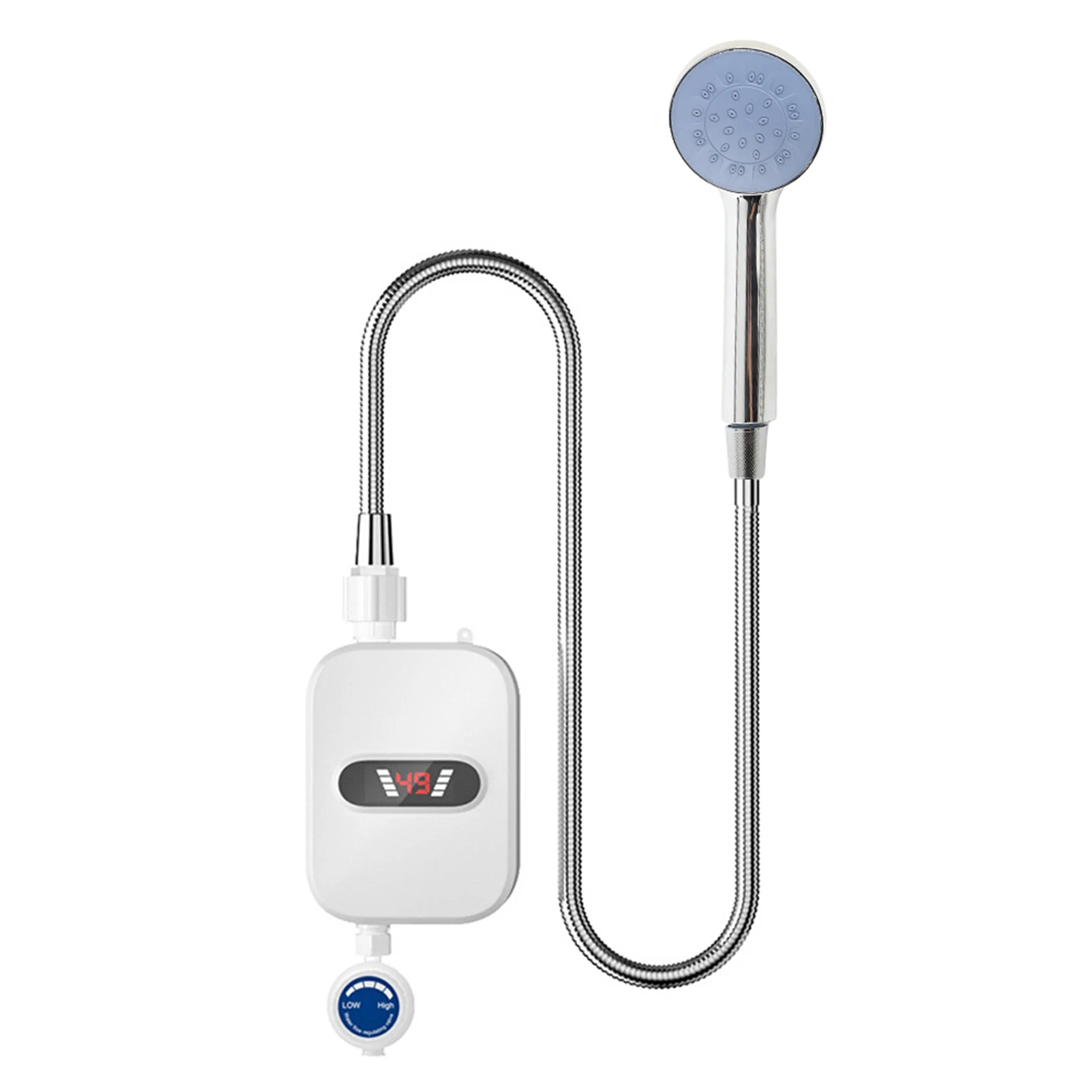 3500W Small Instant Electric Water Heater LCD Temperature Display IPX4 Quick Heating Shower Water Heating Device Set