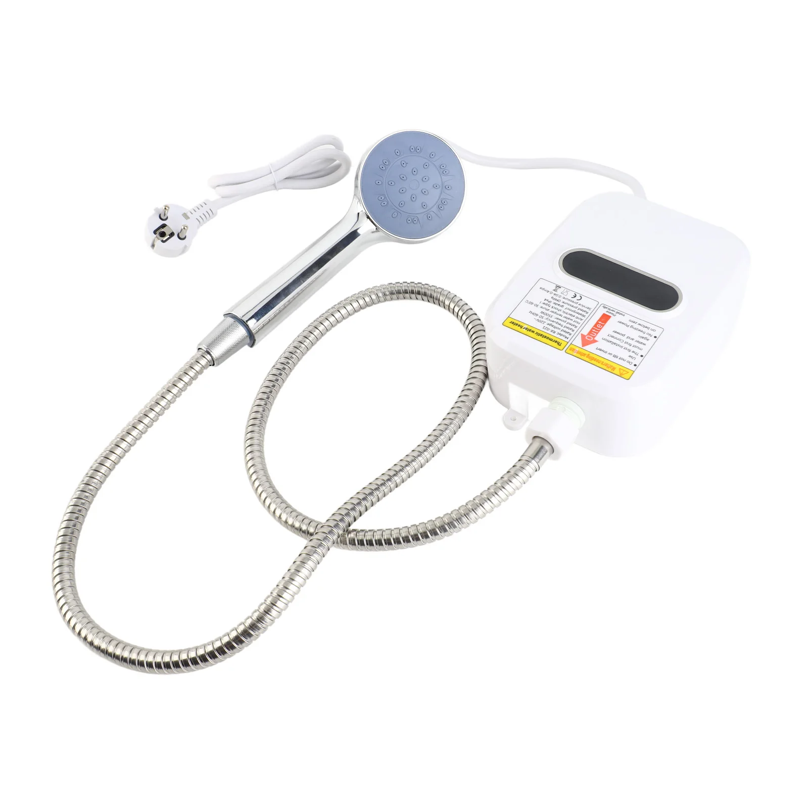 3500W Small Instant Electric Water Heater LCD Temperature Display IPX4 Quick Heating Shower Water Heating Device Set