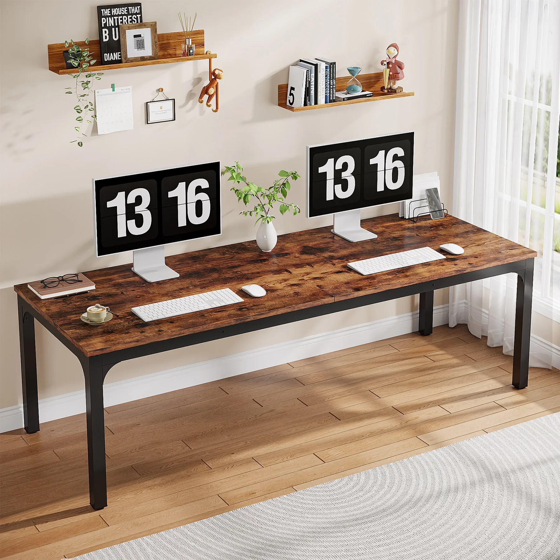 Tribesigns 78.7 Inches Extra Long Computer Desk 2 Person Desk, Double Long Desk, Workstaion for Home Office