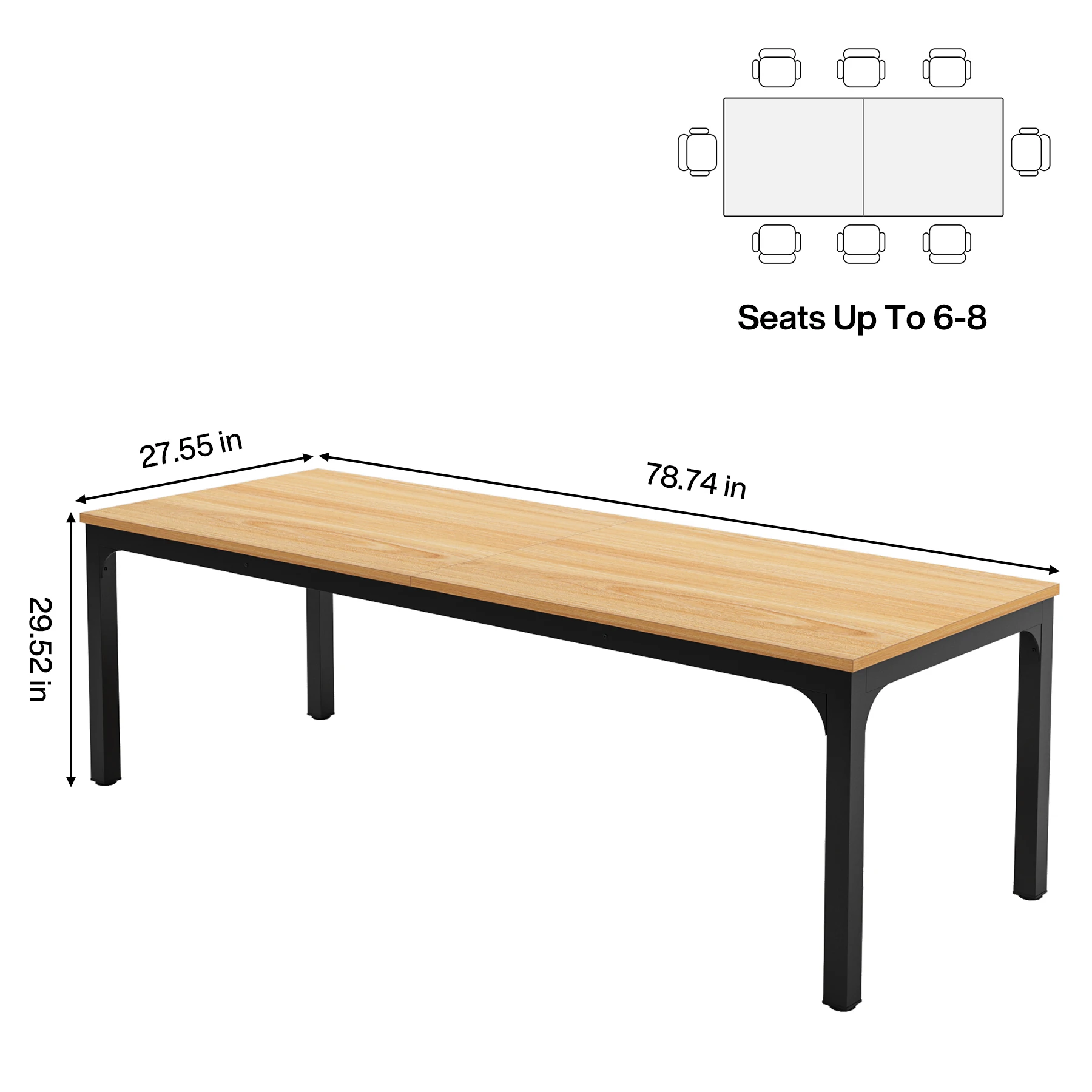 Tribesigns 78.7 Inches Extra Long Computer Desk 2 Person Desk, Double Long Desk, Workstaion for Home Office