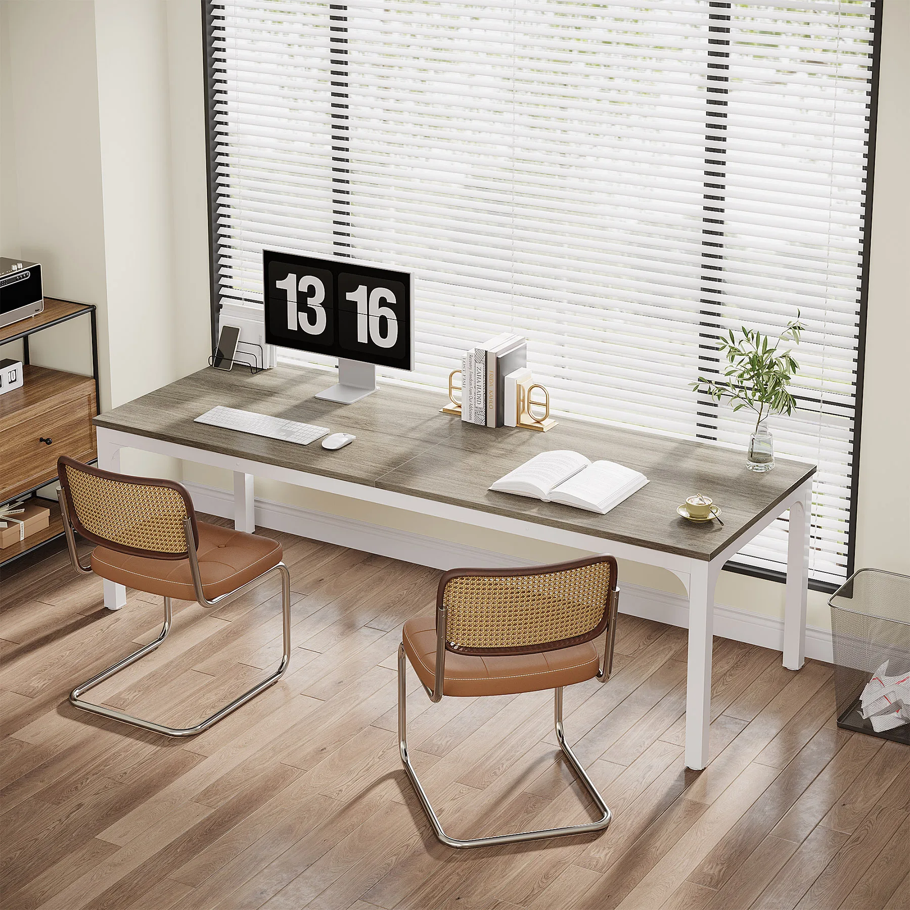 Tribesigns 78.7 Inches Extra Long Computer Desk 2 Person Desk, Double Long Desk, Workstaion for Home Office